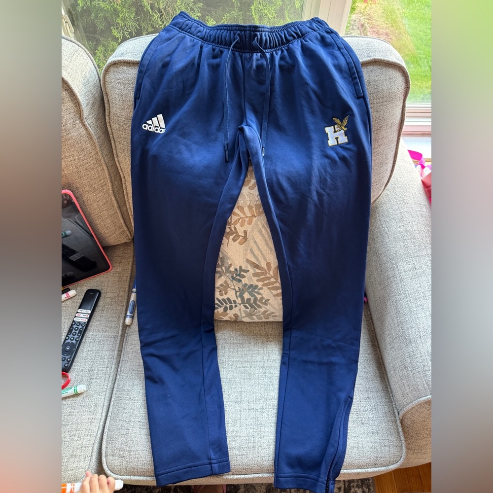 Adidas Navy Blue Joggers with Logo